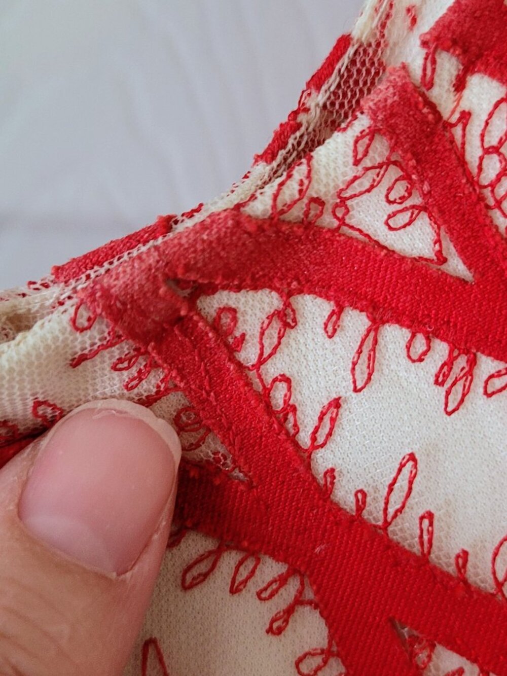 Anthropologie Geisha Designs Sugared Ruby Sheath Red & White Dress, Size 10 - Picture 8 of 16